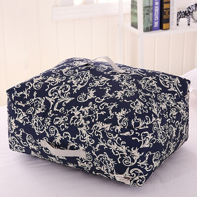 

Western mirror flower blue XL storage bag quilt dust bag moving bag clothing sorting bag toy storage washable three-layer thickening