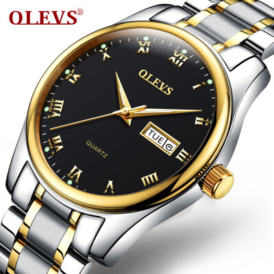 

OLEVS Fashion Brand Ladies Auto Date Watches Коричневая кожа для женского розового золота Кварцевые часы Женские повседневные наручные часы