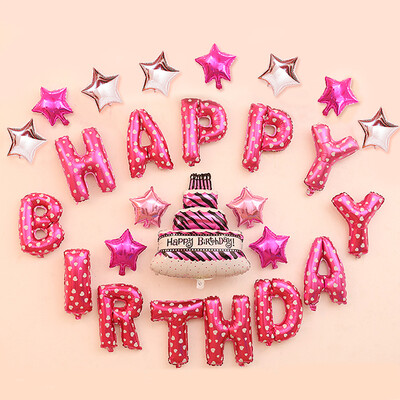

Yuhuaze birthday balloon package childrens banquet party baby full moon decoration letter aluminum film balloon girl version to send pump