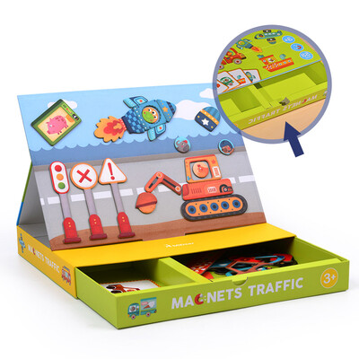 

MiDeer Childrens Toys Magnetic Piece Puzzle Toys Variety Creative Magnetic Sticker Game Box - Change Face Magnet