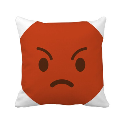 

Angry Red Cute Online Chat Emoji Square Throw Pillow Insert Cushion Cover Home Sofa Decor Gift