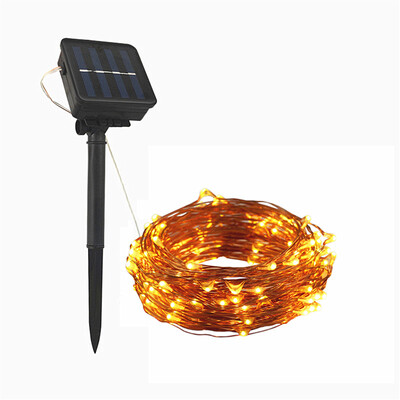 

Flexible Copper LED Strip Lights Powered Wire 10M 100 leds Waterproof Outdoor Christmas lighting clear Solar lamp