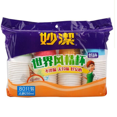 

[Jingdong Supermarket] Miaojie disposable cup cup 250ml * 80 individual warm and thick design