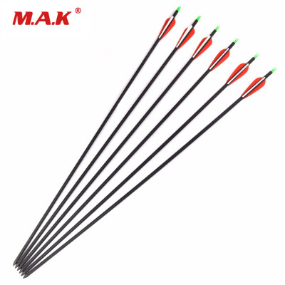 

6 Pcs Mixed Carbon arrows 30 inches Spine 600 Diameter 78 mm Interpolated Tips for Compound Bow Archery Hunting Shooting