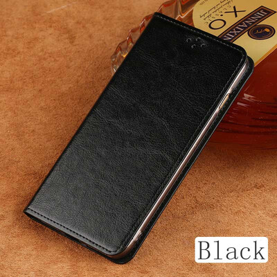 

Genuine Leather flip Case For iPhone 6 7 8 Plus X Oil Wax Leather Suture Phone Cover