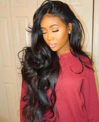 

T-top Hair Virgin Human Hair Lace Front Wig Body Wave Human Hair Wig Pre Plucked Swiss Lace Natural Black With Natural Hairline An