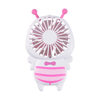 

TOMNEW USB Fan Mini Portable Handy Bee Shape Fashion Thin 400mA Rechargeable Fan with Led Light for Girls Home Travel Outdoor