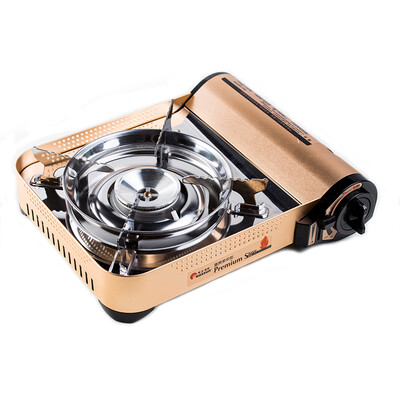 

Pulse fresh card furnace portable windproof barbecue meat stove outdoor fire gas stove wild gas barbecue stove butane gas tank furnace MS-77 gold