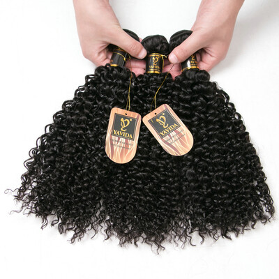 

YAVIDA Hair Full Cuticle Indian Curly Virgin Hair 7A Unprocessed Afro Kinky Curly Weave Human Hair 3 Bundles Indian Kinky Curly Vi