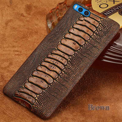 

Genuine Leather Phone Case For Xiaomi Mi Note 3 Case Ostrich Foot Texture Back Cover For Redmi 4 4X 5 5A Case