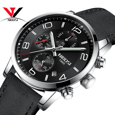 

NIBOSI Watch Wrist Watch Men Fashion Casual Quartz Wristwatch Sports Watches Leather Strap Luxury Waterproof Montre Homme Saat