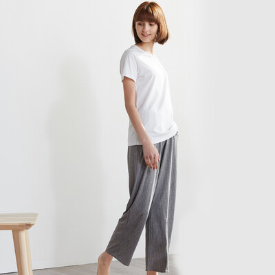 

Little nurse pajamas home service men&women can wear short-sleeved home service in summer JDT004 loose gray strip S 16090