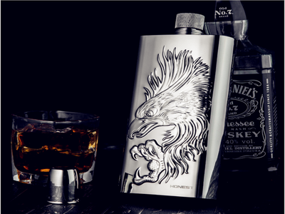 

Qian Xu Россия портативный кувшин Whisky Jug Jug Jug нержавеющая сталь подлинная наружная портативная 17 унций унция чистая достав