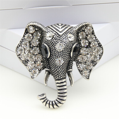 

Big Size Retro Elephant Brooch Fashion Cute Elephant Buckle Brooches Rhinestone Shawl And Badges For Men Women Indian Jewelry