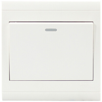 

Schneider switch socket switch panel four open dual control switch with fluorescent indicator A5 shiny series white