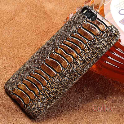 

Genuine Leather Phone Case For Xiaomi 6 Case Ostrich Foot Texture Back Cover For Redmi 4 4X 5 5A Case