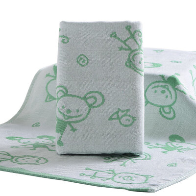 

Chinese knot towel home textile bamboo fiber double gauze children towel green 40g strip 3050cm
