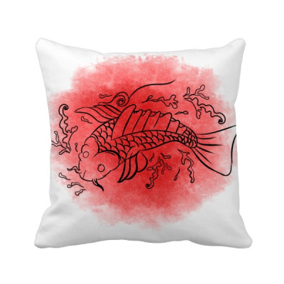 

Japan Culture Goldfish Illustration Square Throw Pillow Insert Cushion Cover Home Sofa Decor Gift