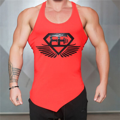 

Muscle brothers Europe&America spring&summer sports fitness mens cotton sleeveless hurdles word vest