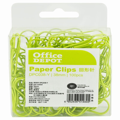 

Office Depot (Office Depot) скрепка / 38мм желто-зеленый клип 100 / коробка DPC038-Y