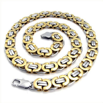 

Hplow New Trendy Jewelry Men's Stainless Steel Casting Gold Silver Bicycle chain Mens Necklace Wholesale with Length 22 inch