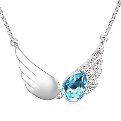 

Высокое качество Vintage Wings ожерелья подвески кристалл из Австрии Женщины Joyas белое золото позолоченный подарок на День Святого Валентина 1