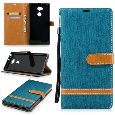 

BEFOSPEY Mixed Colors Denim PU LeatherSoft TPU Card Slot Stand Wallet Case For Sony Xperia XA2 Ultra 60"2018