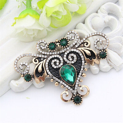 

Vintage Turkish Flower Brooch Pin Antique Gold Color Crystal Corsage Resin Broches Brooches Arab Lady Lapel Hijab Scarf Pin