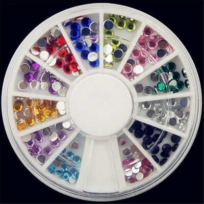 

AB Nail Wheel Crystal Rhinestone Flat Bottom Multi Candy Color Manicure Nail Art 3D Decoration Face Nails Makeup Beauty Tool