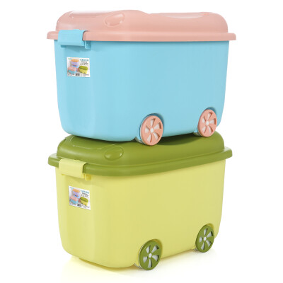 

Vozhi vozvo extra large cartoon storage box childrens toys plastic storage box with wheels clothing storage box 2 Pack