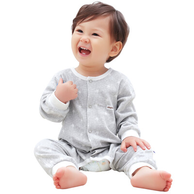 

Elephant baby elepbaby baby onesies newborn baby open file romper romper spring&autumn basic models cotton knit outwear home service small stars gray 80 yards