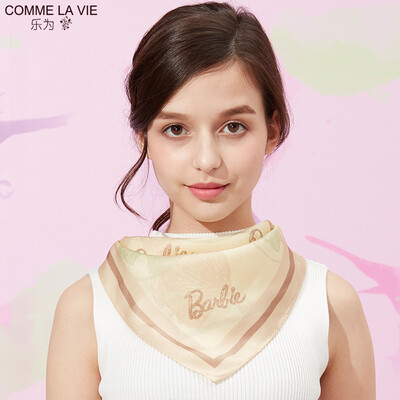 

Le for comme lavie Le for BARBIEBarbie series ladies spring silk small square summer silk print scarf scarves B17FC102 yellow