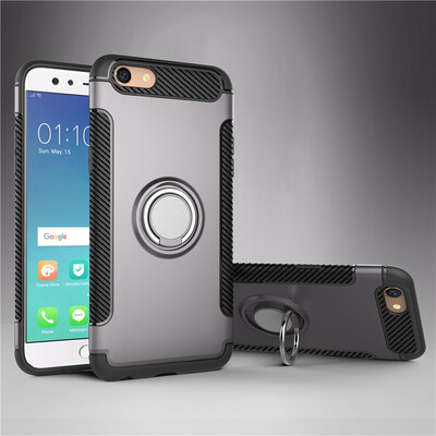 

OPPO F3 Armor Car Magnetic Suction Ring Bracket Silicon TPU Hard PC Phone Case
