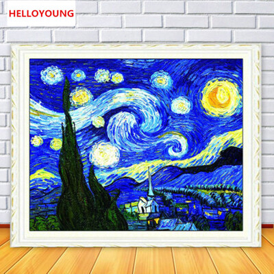 

DIY 5D Full Diamonds Mosaic Diamonds Embroidery Van Gogh's sky Square Diamond Painting Cross Stitch Kits Home Decoration