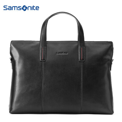 

Samsonite Cater Mens New Casual Briefcase Fashion Soft Leather Laptop Case TK909001 Black
