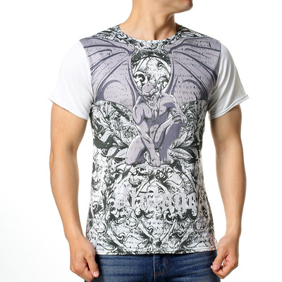

Mens Monster Pattern Printed Short Sleeve Round Neck T-Shirts