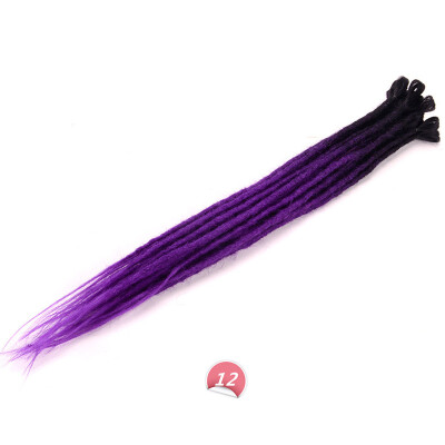 

24 inch Dreadlocks Hair Extensions Purple Ombre Crochet Hair 5 Strands Synthetic Crochet Braid Hair For Women