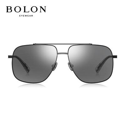 

Tyrannosaurus BOLON Sunglasses Mens Classic Fashion Glasses Square Aviator Sunglasses BL7028D11-BlackTransparent