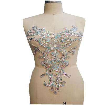 

ручная очистка AB цвет шить на Rhinestones аппликация кристалл патчи обивка 46 * 30 см для аксессуаров для одежды