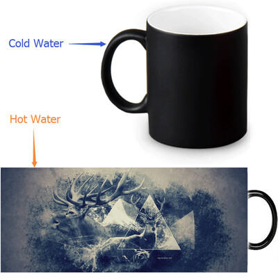 

Deer 350ml12oz Heat Reveal Mug Color Change Coffee Cup Sensitive Morphing Mugs Magic Mug Milk Tea Cups