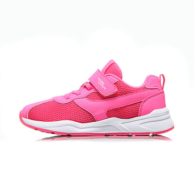 

Li Ning childrens shoes for men&women childrens breathable non-slip soft midsole Velcro running shoes YKFN042-6 fluorescent fruit powder fire dragon red 34