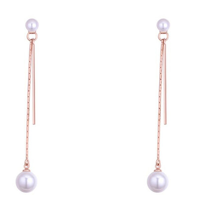

Vintage Fashion White Imitation Peari Длинные серьги с каплями серьги Модные ювелирные изделия Женские аксессуары Женские женские мотаться серьгой 27311