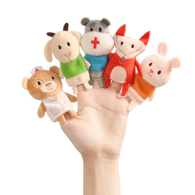 

Jin Yang Creative GA Creatives Baby Soothing Finger Doll Set Hand Puppet Cute Animal Baby Parenting Interactive Fingers Even Big Hippo Mask Inside Story Card