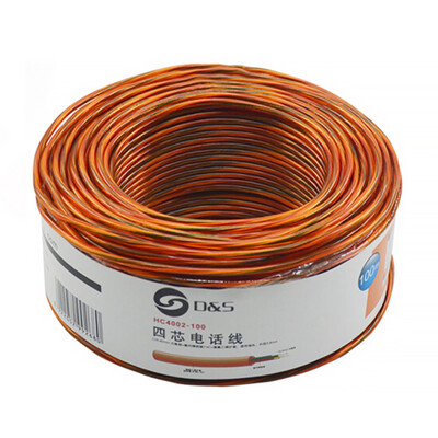 

And macro D&S four-core digital telephone line 404BC 100M transparent orange HC4002-100