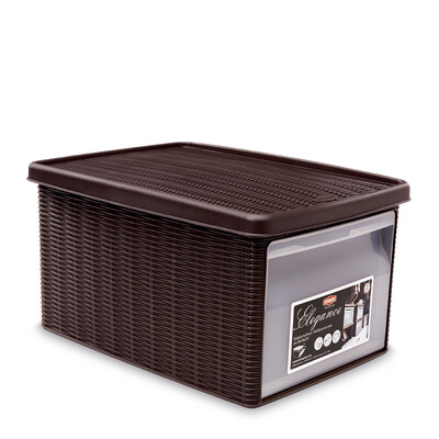

Leifheit StefanPlast Italy imported rattan multi-functional storage box finishing storage box dark brown