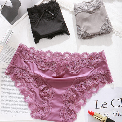 

Yu Zhaolin womens underwear sexy lace stitching hip breathable cotton crotch triangle underwear women mixed color code M