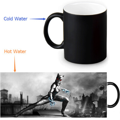 

Cat Woman 350ml12oz Heat Reveal Mug Color Change Coffee Cup Sensitive Morphing Mugs Magic Mug Milk Tea Cups