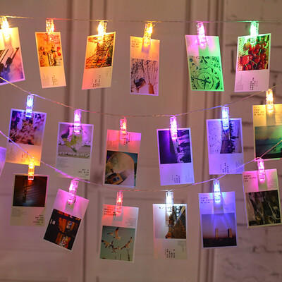 

20 clips DIY photo album photo wall light clip led light string with battery box lights flashing lights string lights stars room bedroom dormitory birthday b