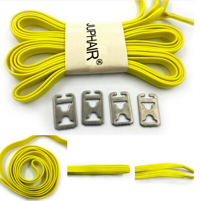 

JUP 50 Pairs Metal Lock Lacing Elastic Without Necktie Lace Adult Children Fashion Not Tie Laces for Sports Shoes Rope String