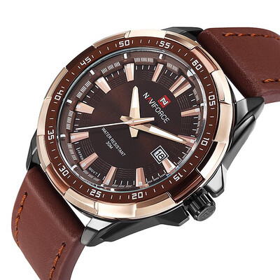 

NEW Fashion Casual NAVIFORCE Brand Waterproof Quartz Watch Men Military Leather Sports Watches Man Clock Relogio Masculino